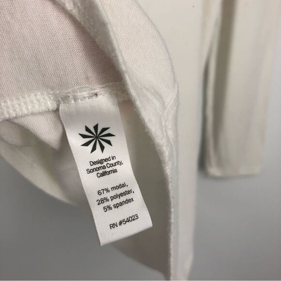 Athleta Threadlight Relaxed Long Sleeve Soft Modal Tee White Size Medium - Picture 5 of 6